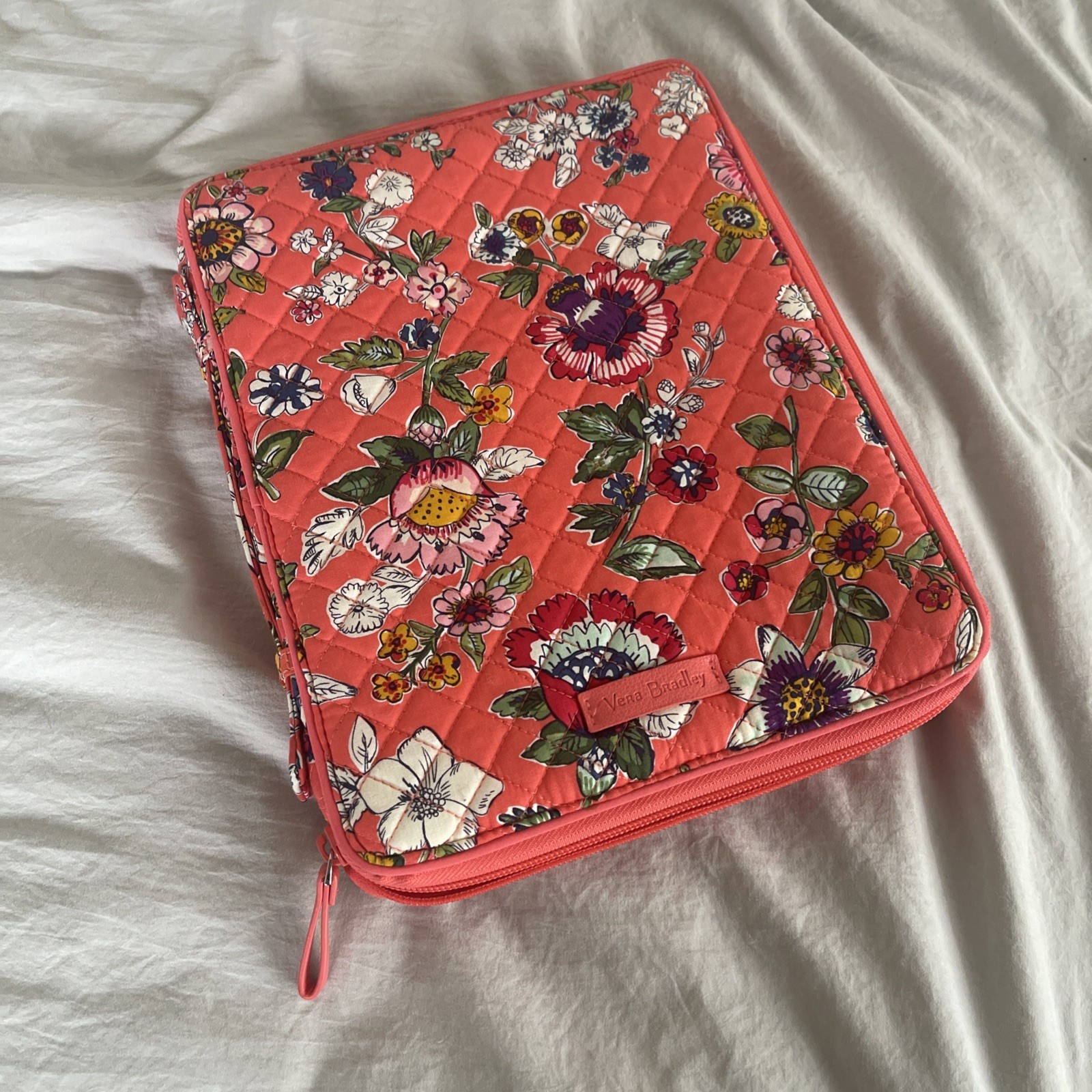 Vera Bradley Tablet Tamer Organizer Coral Floral 9" x 12"