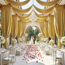20Ftx40Ft Gold Ceiling Curtain for Wedding Parties
