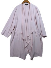 Pink Long Midi Open Knit Polyester Cardigan Womens 3X Pockets Luxury Elegant