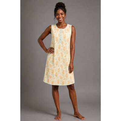 SweetHoney Sleeveless ''Mom Gown'' Wildflower Bloom Print Creamy Yellow Sz M