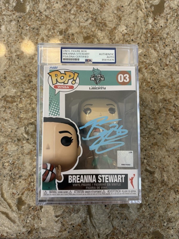 Breanna Stewart Signed Funko Pop 03 PSA/DNA Encapsulation New York Liberty Auto