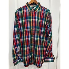 Ralph Lauren Classic Fit Plaid Button Down Shirt Men's Size L Multicolor