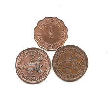 Three Cyprus Coins----Nice Details !!