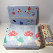 Sanrio Hello Kitty  Friends Fleece Blanket with Collector Tin Case 45  x 60  in