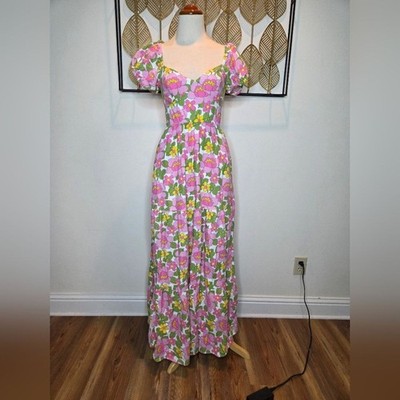 chinese dress ladies Cathy Printed Maxi Beach Dress – Anasi L main image 1