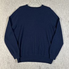 J Crew Mens 100 Cashmere Sweater Size Large Navy Blue