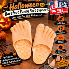 Funny Big Foot Slippers Halloween Realistic Barefoot Feet Costume Shoes