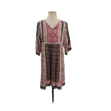 Sundance Everyday Dream Dress Boho Floral Peasant Mini Pink Brown Size XS