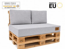 Palettenkissen Set 120x80 cm – Sitzkissen mit 2 Rückenkissen | Premium Cordstoff