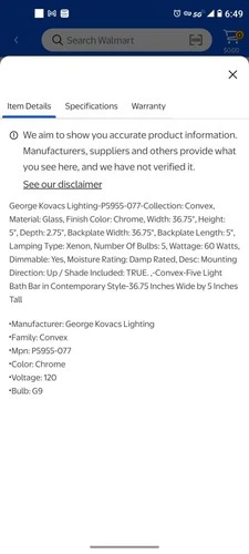 George Kovacs P5955-077, Convex, 5 Light Bath Fixture, Brushed Aluminum - Picture 2 of 4