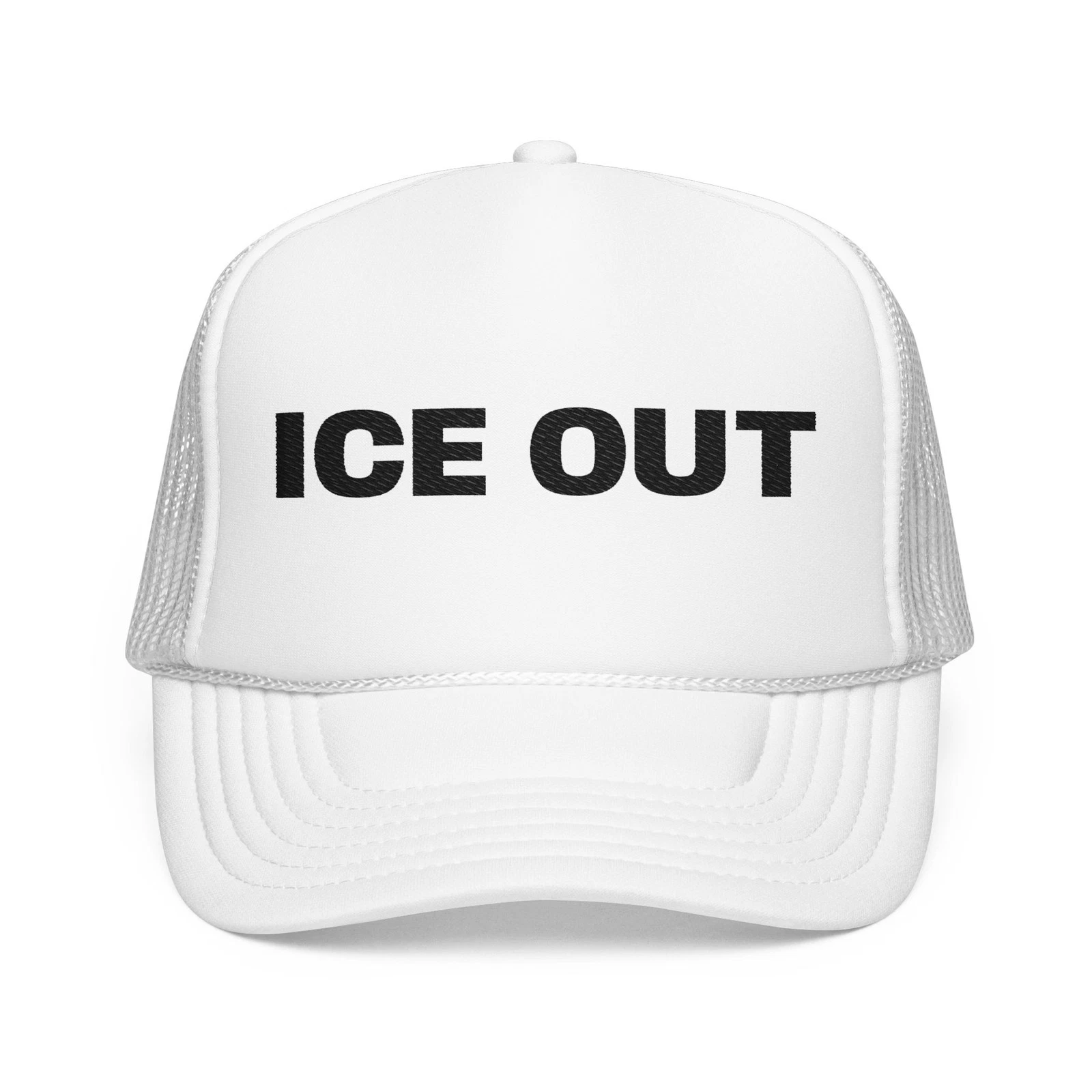 ICE OUT Trucker Hat Embroidered Foam Mesh Cap Abolish ICE Protest Hat, Protest