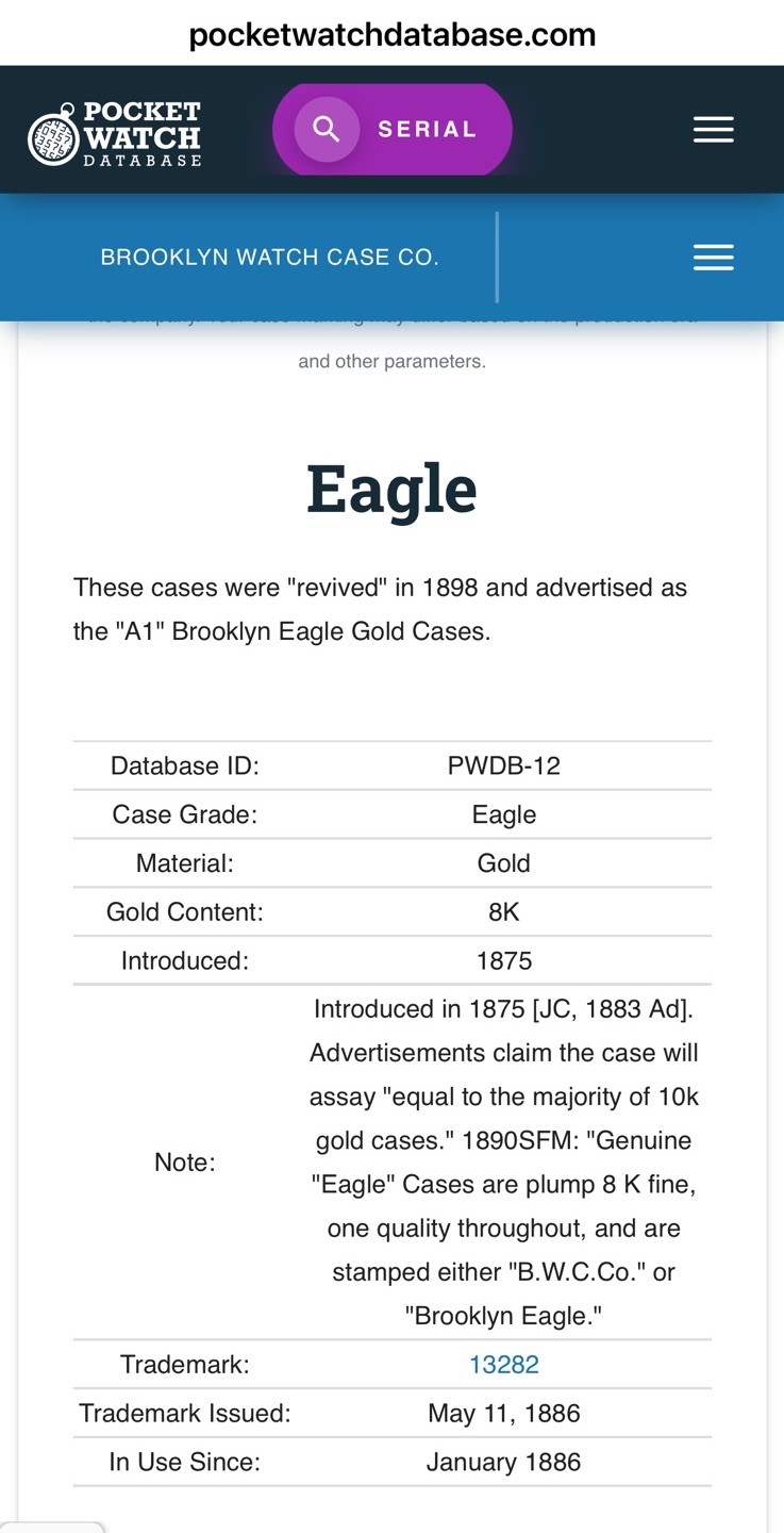 1953 Solid 8K Gold Brooklyn Eagle Case Working El… - image 9