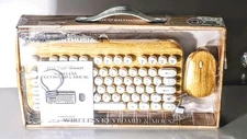 Wireless Wooden Keyboard & Mouse Combo for Windows Apple Android PC Mac