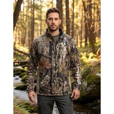 Mossy Oak Men's Camouflage Quarter Zip Pullover Hunting Break Up Size XL 46-48