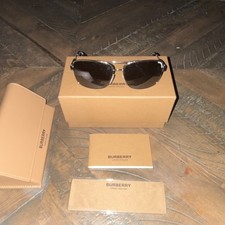 Burberry B3074 1003/87 Men's Silver Metal Gray Lens Designer Sunglasses