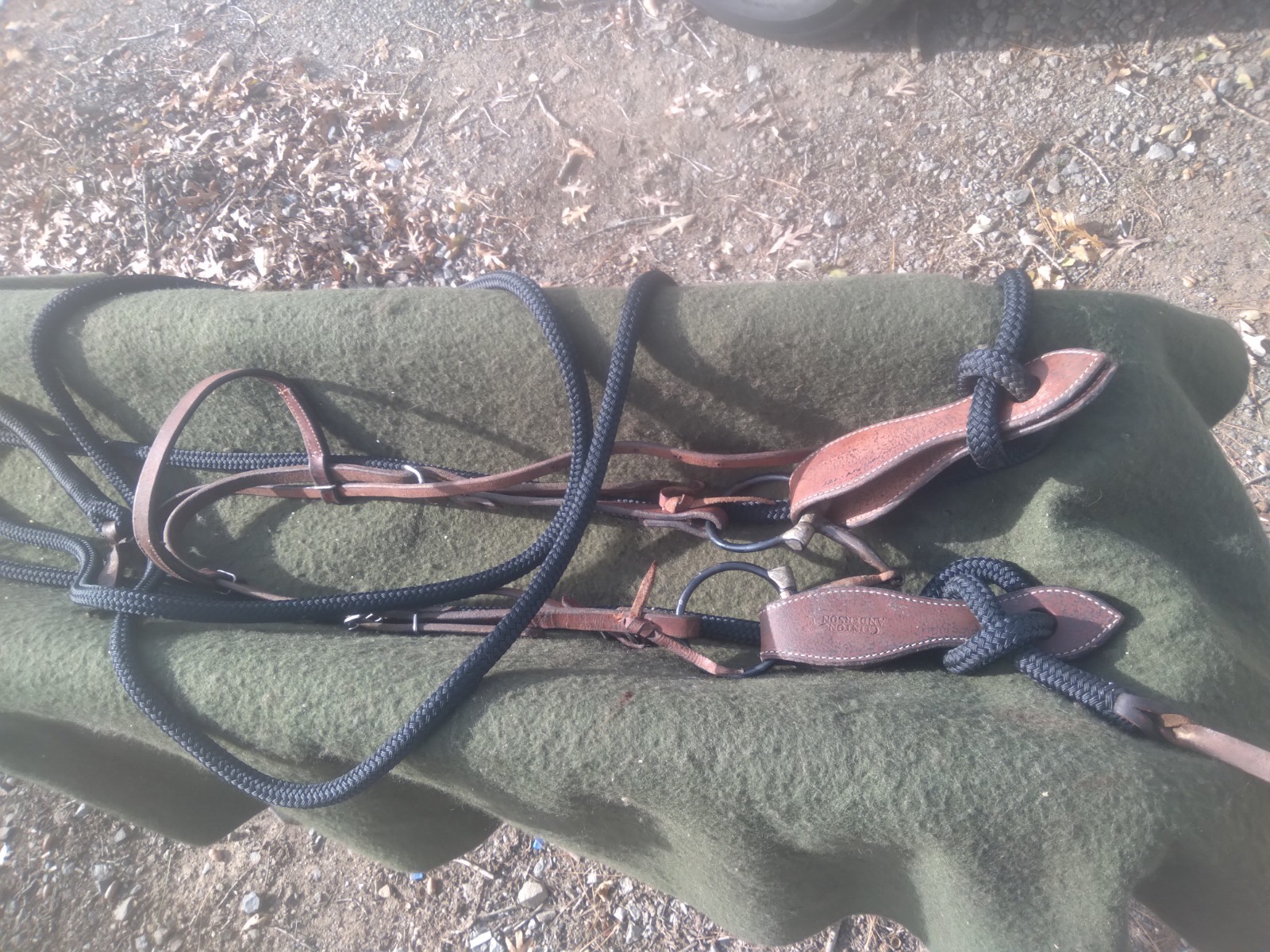 Genuine Clinton Anderson D ring  snaffle bridle with Makati Reins