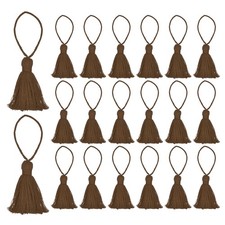 20Pcs Bookmark Tassels 4.3" Hanging Loop Small Tassels Soft Mini Tassels Coffee