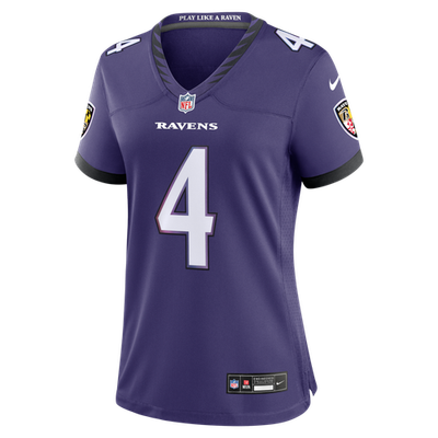 Baltimore Ravens Zay Flowers #4 Nike Women's Purple 2026 NFL Game