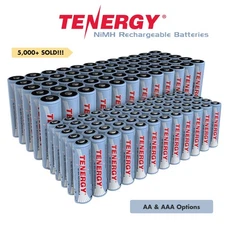 Tenergy Bulk AA,AAA 2500mAh,1000mAh NiMH Rechargeable Batteries Cells 1.2V Lot