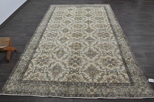 Oushak Turkish Vintage Rug 6x10 Kilim Rug Anatolian Handmade Boho Decor BEIGE