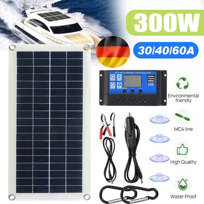 300W Solarpanel 12V Solar Ladegerät Autobatterie Erhaltungsladegerät für Caravan