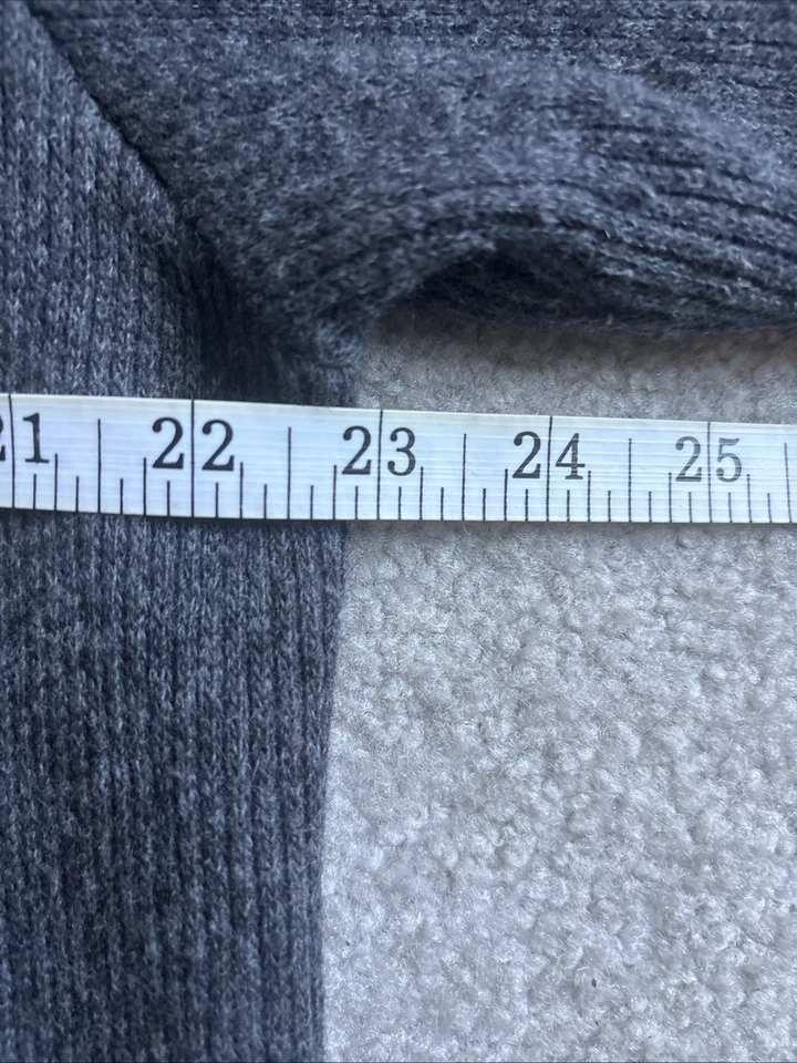 Eastern Mountain Sports Sweater/Jacket 1/4 Zip Grey Wool Fleece Lined Men’s S - Image 4 of 4