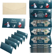 ysmile Christmas Cash Gift Envelope 11 Slot Xmas Holiday Money Holder with Green