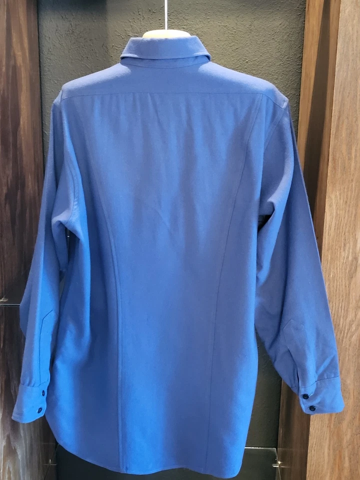 Camisa Pendleton Vintage Años 70 Alto Grado Western Wear Azul Abotonada Grande Foto 4 de 4