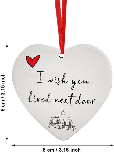 2pcs I Wish You Lived Next Door Arcylic Hanging Ornament,Friendship Gifts Women - Picture 2 of 38