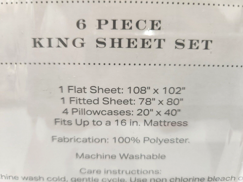 Shabby Chic 6pc Blush Pink Green Yellow Floral King Sheet Set - Picture 6 of 6