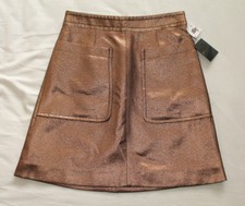 Marc Jacobs Women's Ladies Gold Skirt Size 2 UK 6 New With Tags NWT