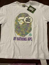 A BATHING APE BAPE X THE FRESH PRINCE TEE XL WHITE NWT ( Measures M/L)