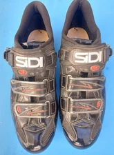 SiDi Genius 5 FIVE Carbon (44 EU / 10 US mens)Black mesh road shoes 3-bolt Italy