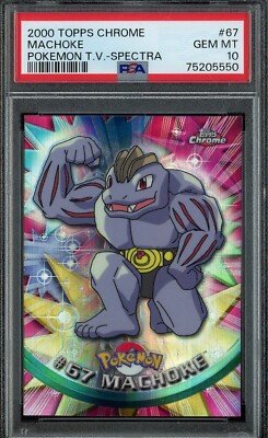 アメリカ購入品 Machoke 2000 Pokemon TOPPS CHROME SPECTRA CHROME Machoke Holo #67 Base PSA