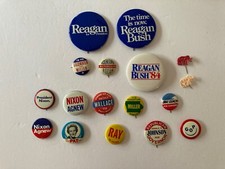 Vintage lot of 17 Political Pin back Buttons Republicans