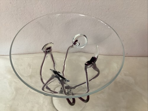 JOZEFINA KROSNO Polen handgeblasene Kunst Glas Krake Gelee Fisch 10,5"" & 9"" Schüssel - Bild 8 von 15