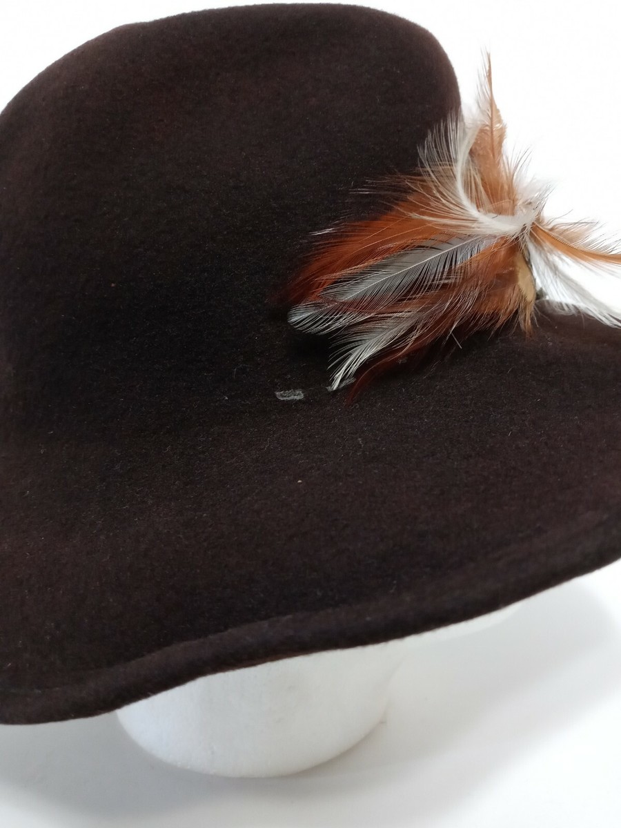 Vintage Lancaster Wool Floppy Hat 7 Dark Brown Wide Brim  display picture 3