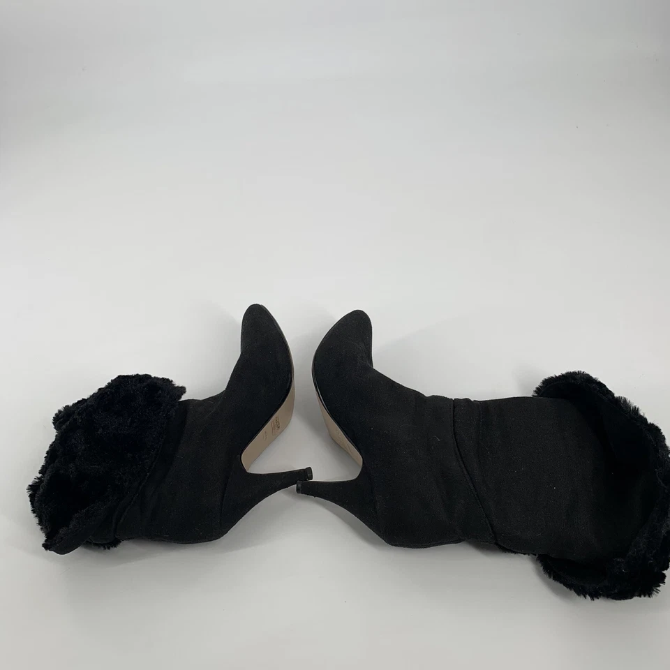 Botas holgadas Anne Michelle Tulip de tacón alto talla 6 para mujer piel falsa negra lisa Foto 3 de 4