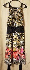 Blooming Rose Woman - Animal Print Floral Sleeveless Dress Size 2X    DC13