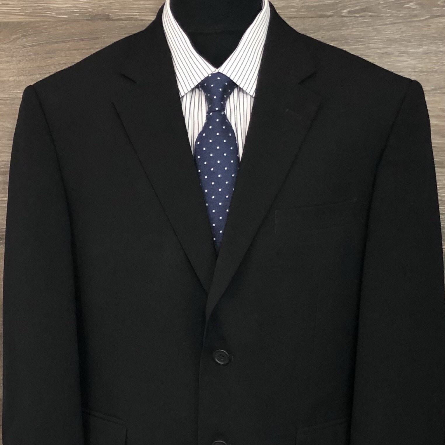 Stafford Essentials Men Solid Black Polyester 2-B… - image 3