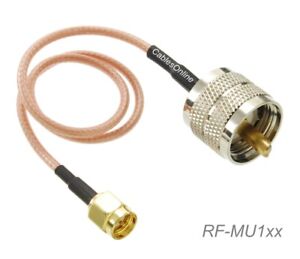 BNC Bulkhead Female to UHF PL259 Male 50Ω RG316 Coax Low Loss Jumper RF Cable