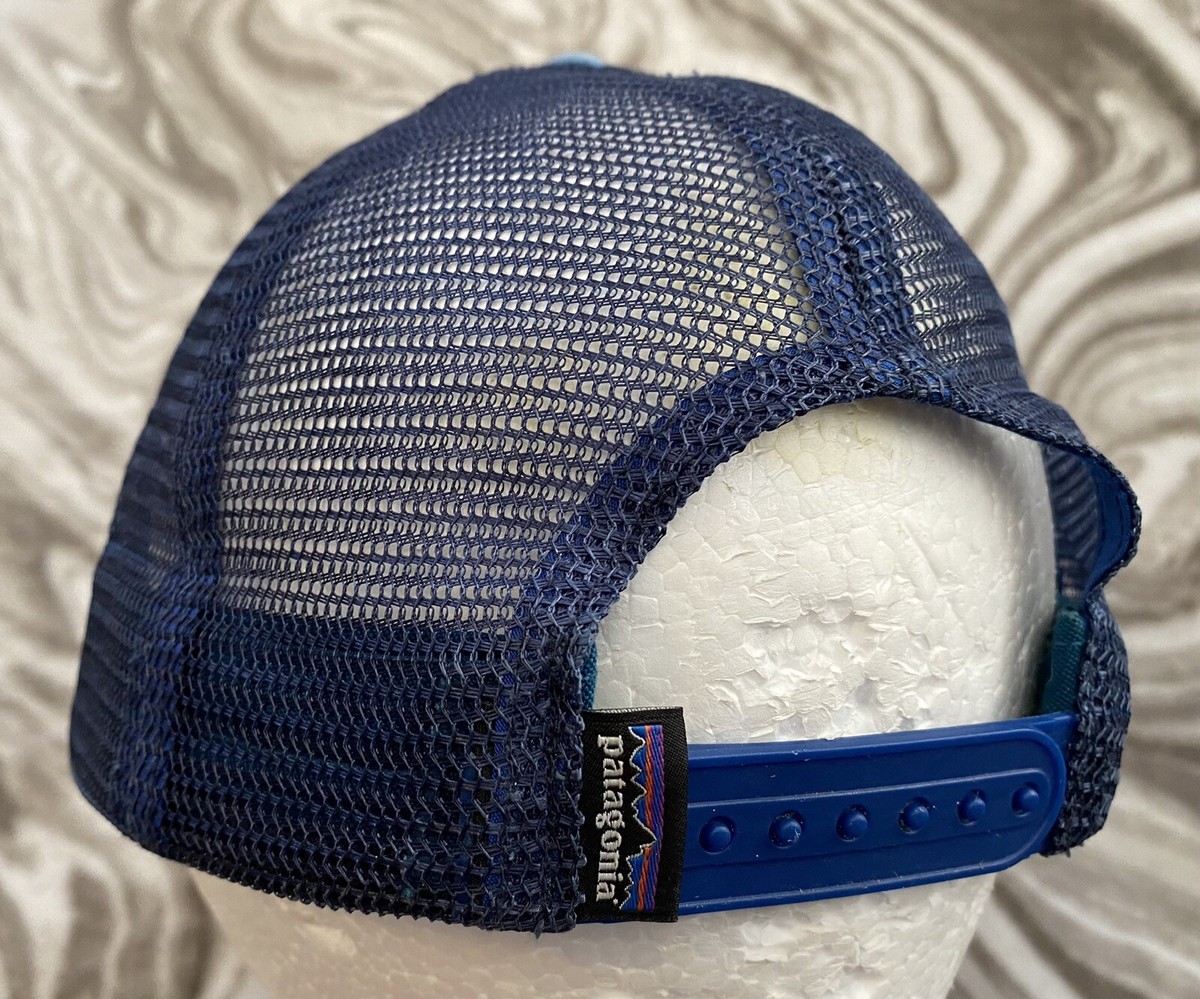 Patagonia Fitz Roy Bison Trucker Hat Radar Blue Adjustable 