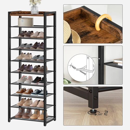 HOOBRO Telefontisch Beistelltisch Nachttisch Schuhregal Schuhablage Schuhschrank - Bild 15 von 16