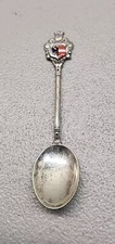 ANTIQUE 800 SILVER with ENAMEL GARMISCH GERMANY CREST SOUVENIR SPOON
