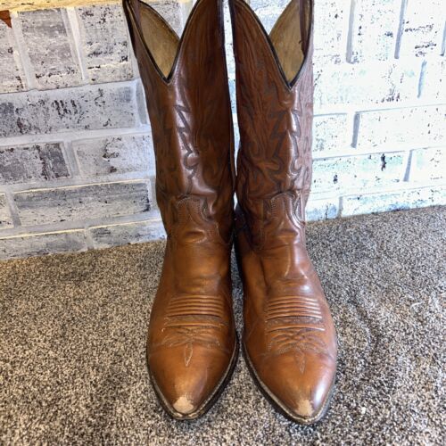 Stivali da cowboy western rodeo Dan Post da uomo 10,5 EW in pelle marrone 161071 - Foto 2 di 14