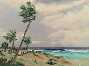 BRIGHT-SPOT-Original-Expression-Seascape-Surf-Palms-Painting-12x16-030719-KEN