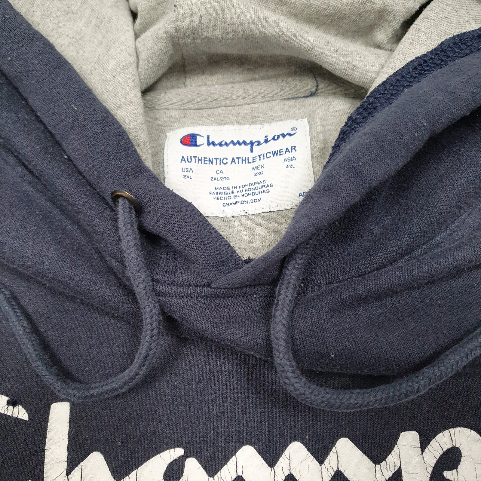 CHAMPION Hoodie Script Jumper Sweatshirt Mens XL image 2