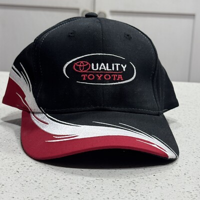 TOYOTA HAT ADJUSTABE STRAPBACK EMBROIDERED BLACK Red White Racing Quality Logo