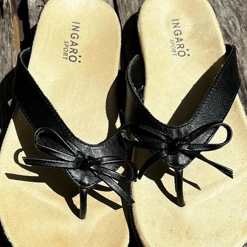 Ingaro Sport Maris Black Thong Comfort Sandals Flip flops Size 11 - Picture 2 of 4