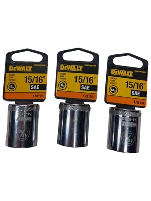 DeWalt DWMT74572OSP, DWMT86453OSP 15/16'' SAE 6pt & 12pt Socket (LOT OF 3) 